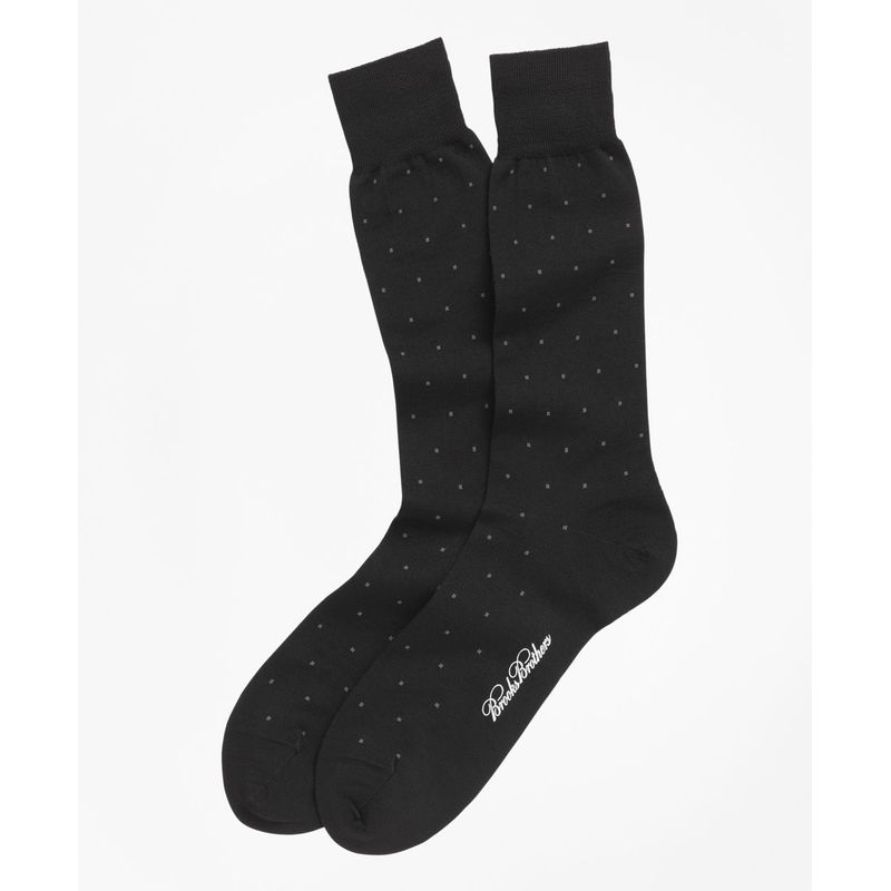 BROOKS BROTHERS - Calcetines Hombre Merino Wool Big Dot Crew Negro