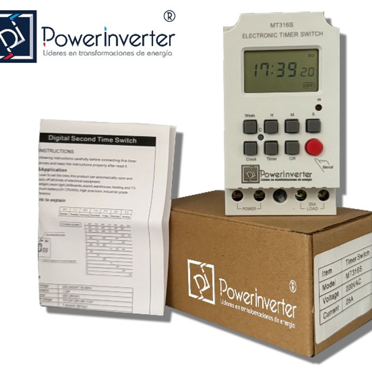 GENERICO - Timer Digital Programable 220vac25a 1s - Alta Calidad - Timbre