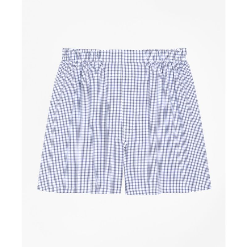 BROOKS BROTHERS - Boxer Hombre Traditional Fit Small Check Azul