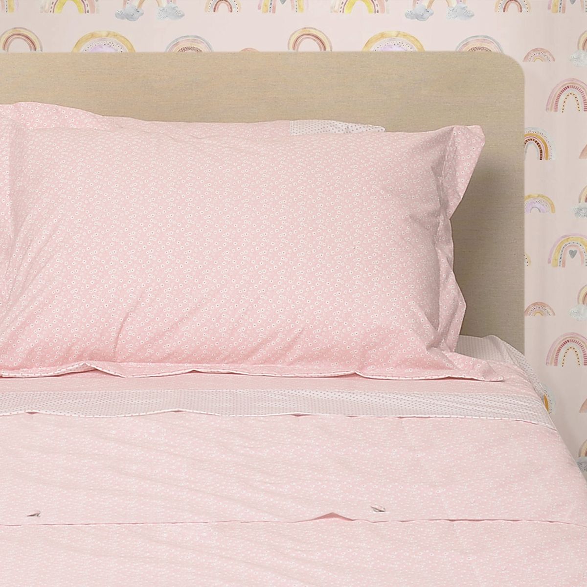 NINA HERRERA - Funda Estampada Liberty Rosa 220 Hilos 50x70cm
