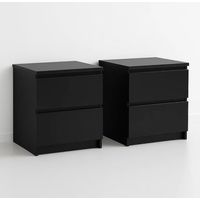 Pack 2 Cajonera Dark- Mesa de Noche Negra 48x40x30