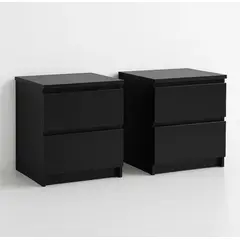 HABITA2 CHILE - Pack 2 Cajonera Dark- Mesa de Noche Negra 48x40x30