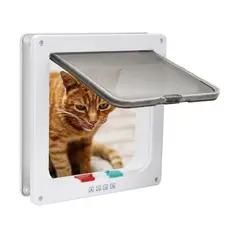 MARBEN PETS - Puerta Para Mascotas Puerta Gatera Puerta Abatible Blanco