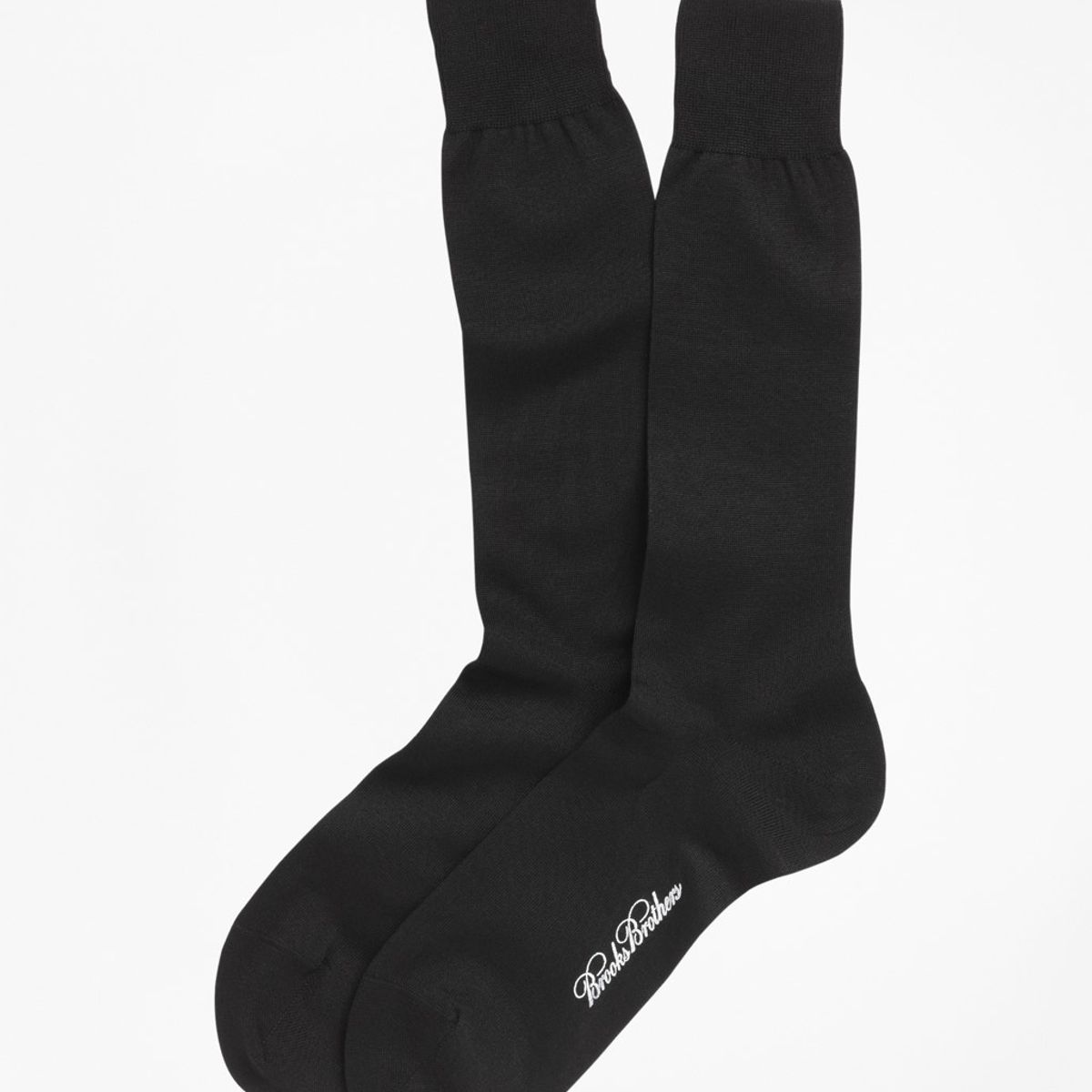 BROOKS BROTHERS - Calcetines Hombre Egyptian Cotton Jersey Knit Crew Negro