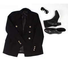 VELVET - Blazer Florencia Entallada Hombreras Negro Mujer