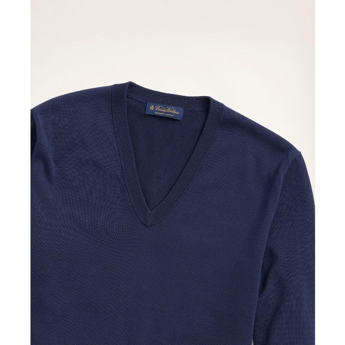BROOKS BROTHERS - Sweater Hombre Supima Cotton V-Neck Sweater Azul