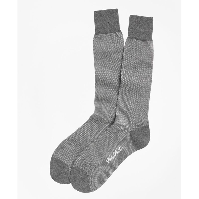 BROOKS BROTHERS - Calcetines Hombre Cotton Bird'S Eye Crew Gris