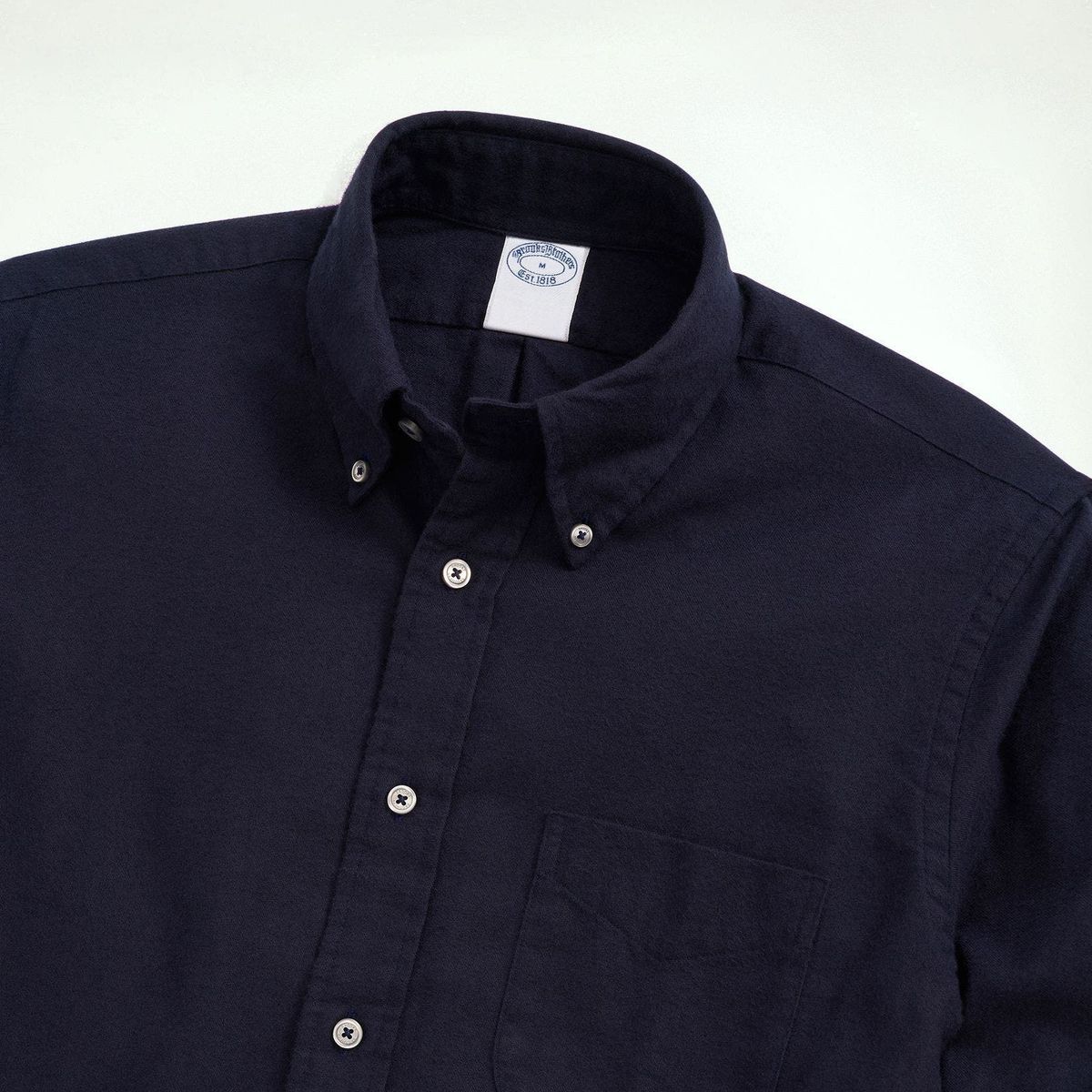 BROOKS BROTHERS - Camisa Hombre Flannel Solid Regular Sportswear Azul