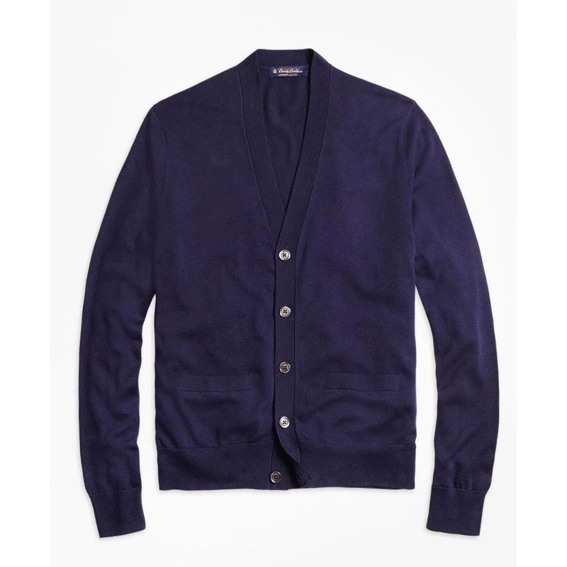 BROOKS BROTHERS - Sweater Hombre Supima Cotton Button-Front Cardigan Azul