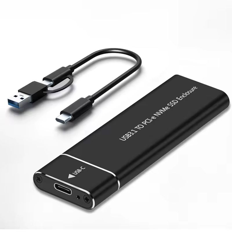 GENERICO - Carcasa Cofre Disco Ssd M.2 Dual NVME Dual USB 3.0 / USB-C Aluminio