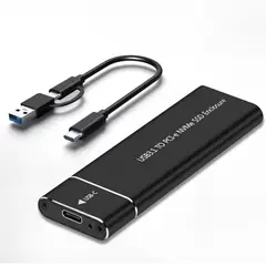 GENERICO - Carcasa Cofre Disco Ssd M.2 Dual NVME Dual USB 3.0 / USB-C Aluminio