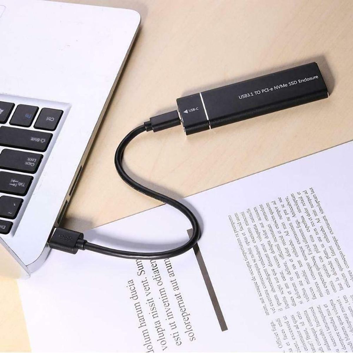 GENERICO - Carcasa Cofre Disco Ssd M.2 Dual NVME Dual USB 3.0 / USB-C Aluminio