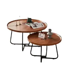 GENERICO - SET DE MESA DE CENTRO MADERA COLOR NOGAL ESTILO MODERNO