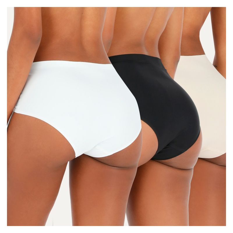 FLORES - Pack de 3 Calzones Microfibra Engomado Mujer Flores