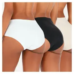 FLORES - Pack de 3 Calzones Microfibra Engomado Mujer