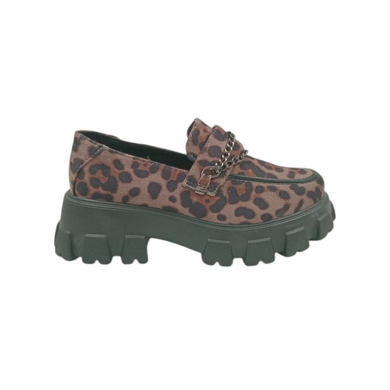 HERIEL - Mocasín Café Print Plataforma Mujer