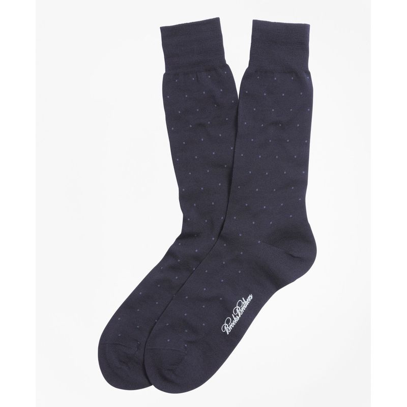 BROOKS BROTHERS - Calcetines Hombre Merino Wool Big Dot Crew Socks Azul