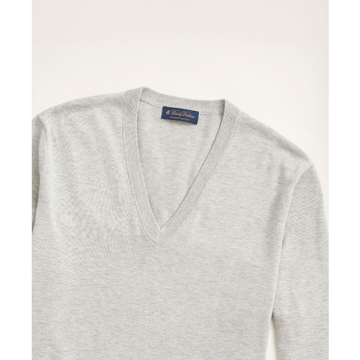 BROOKS BROTHERS - Sweater Hombre Supima Cotton V-Neck Sweater Gris