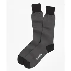 BROOKS BROTHERS - Calcetines Hombre Cotton Bird'S Eye Crew Negro