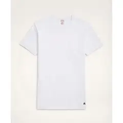BROOKS BROTHERS - Camiseta Hombre Supima Crewneck Undershirt-3 Pack Blanco