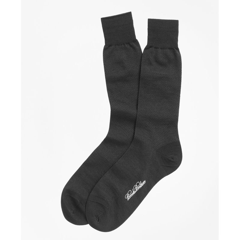 BROOKS BROTHERS - Calcetines Hombre Merino Wool Mini Dot Crew Gris
