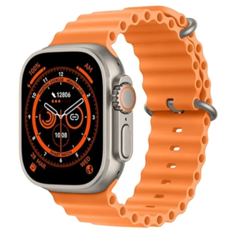 GENERICO - Reloj Inteligente SmartWatch T800 Ultra 1.99 Carga Inalambrica Naranjo