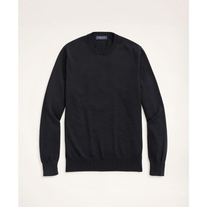 BROOKS BROTHERS - Sweater Hombre Supima Cotton Crewneck Sweater Negro