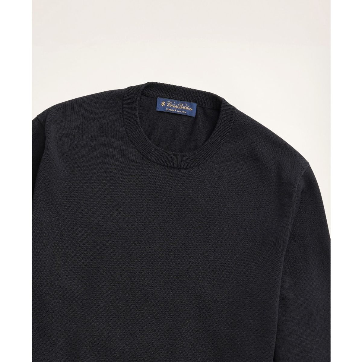 BROOKS BROTHERS - Sweater Hombre Supima Cotton Crewneck Sweater Negro