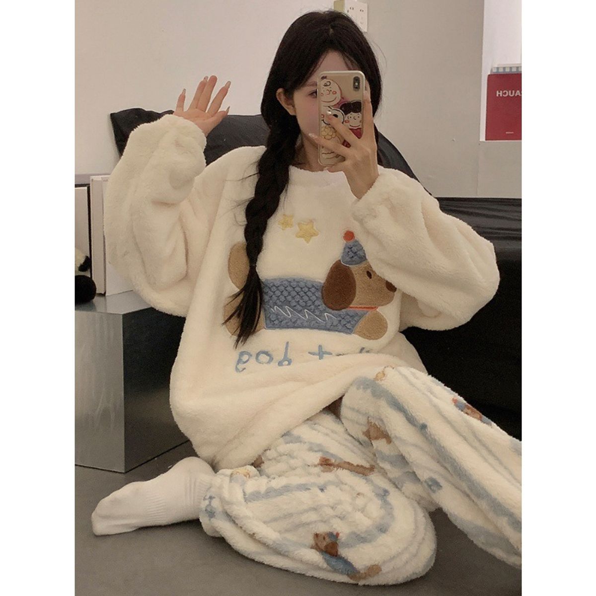 VELVET - Pijama Elisabetta Polar Blanco