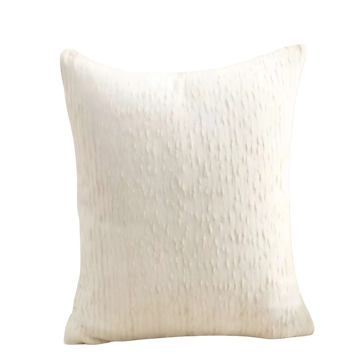 GENERICO - PACK DE 2 FUNDAS DE COJIN CHENILLE LINEA BLANCO