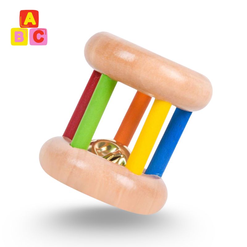 ABC - Sonajero de Madera para Bebé  Estilo Jaula Musical Rodante