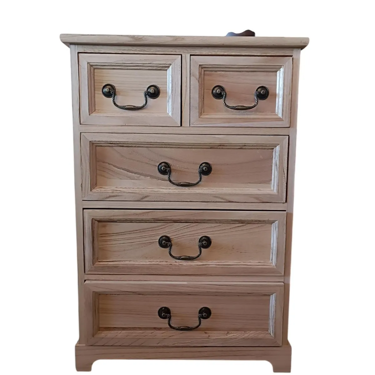 GENERICO - MUEBLE MADERA FUNCIONAL COLOR NATURAL 5 CAJONES