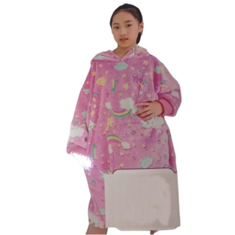 EVERSO - Poleron Sherpa  Para Niñas Invierno Reversible Suave ARCOIRIS