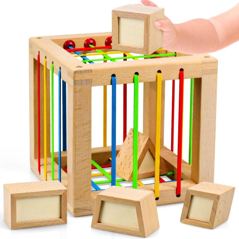 ABC - Cubo de Formas de Madera  Juguete Montessori