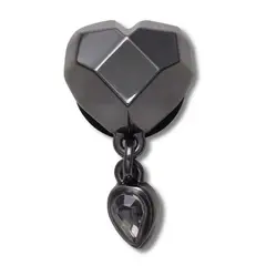 CROCS - Jibbitz Corazón Gunmetal Punk Negro
