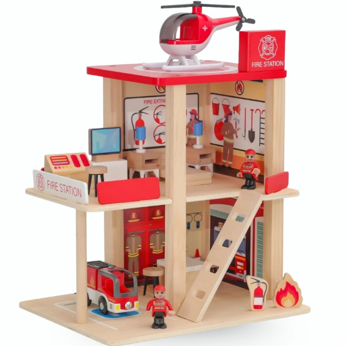 ABC - Estación de Bomberos de Madera  Juguete Educativo Montessori