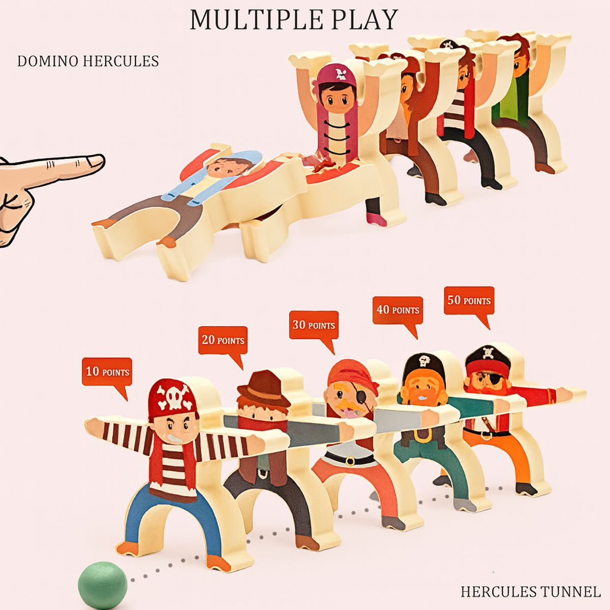 ABC - Juego de Equilibrio Pirata de Madera  Apila y Aventura