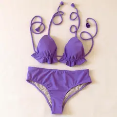 CREA PRINT - HERMOSO BIKINI de mujer con Top de Triángulos y Bottoms sin amarre