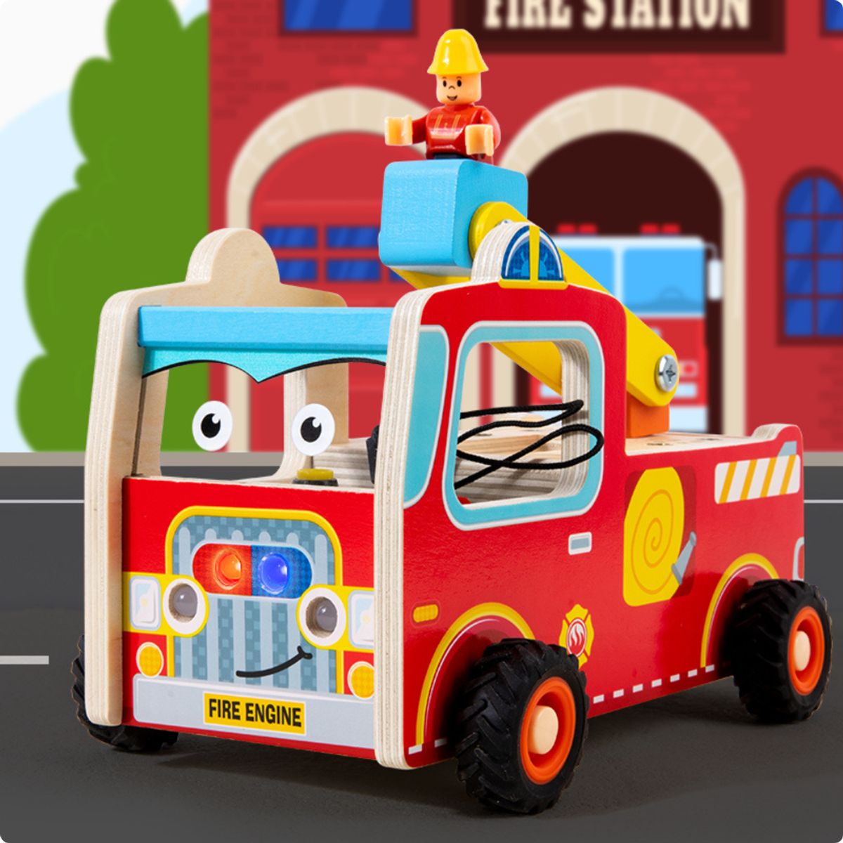 ABC - Camión de Bomberos de Madera Montessori
