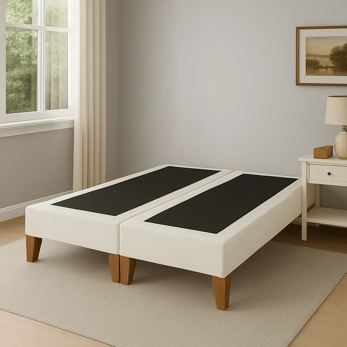 GENERICO - Base De Cama 2 Plazas Crudo