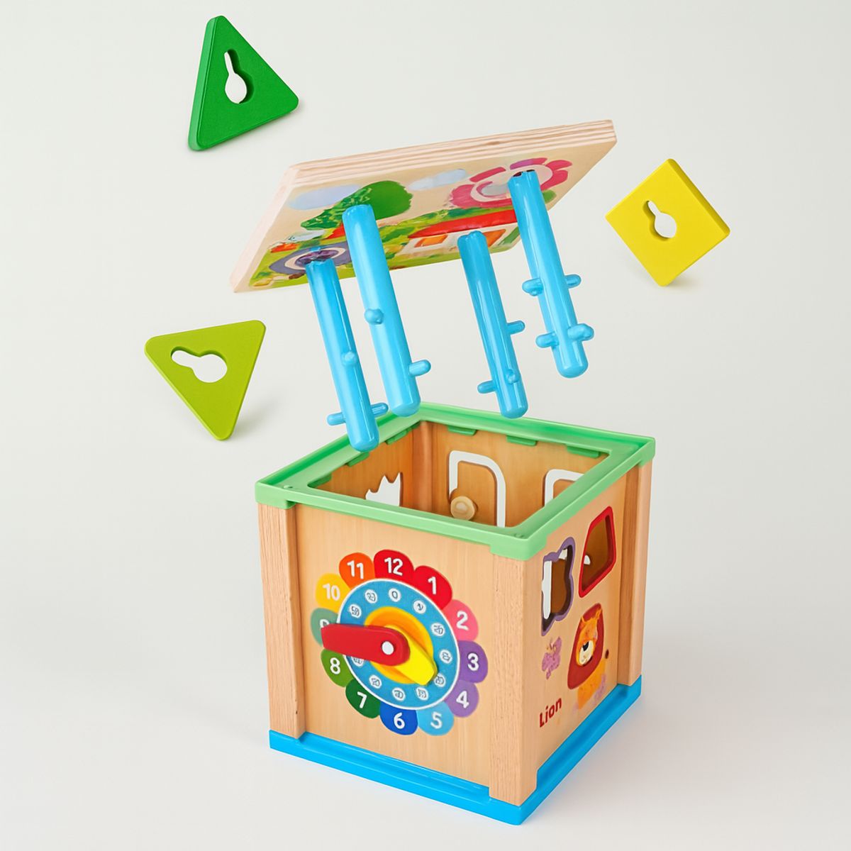 ABC - Cubo Didáctico de Madera Multifuncional  Juego Educativo Montessori
