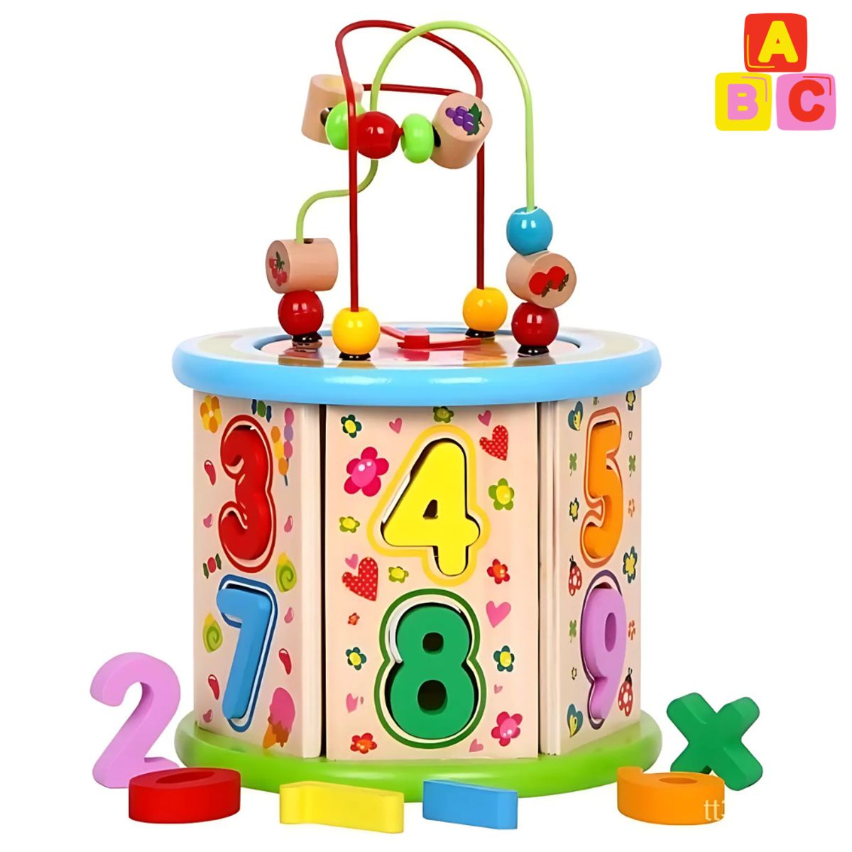 ABC - Centro de Actividades de Madera 2 en 1 – Laberinto y Números