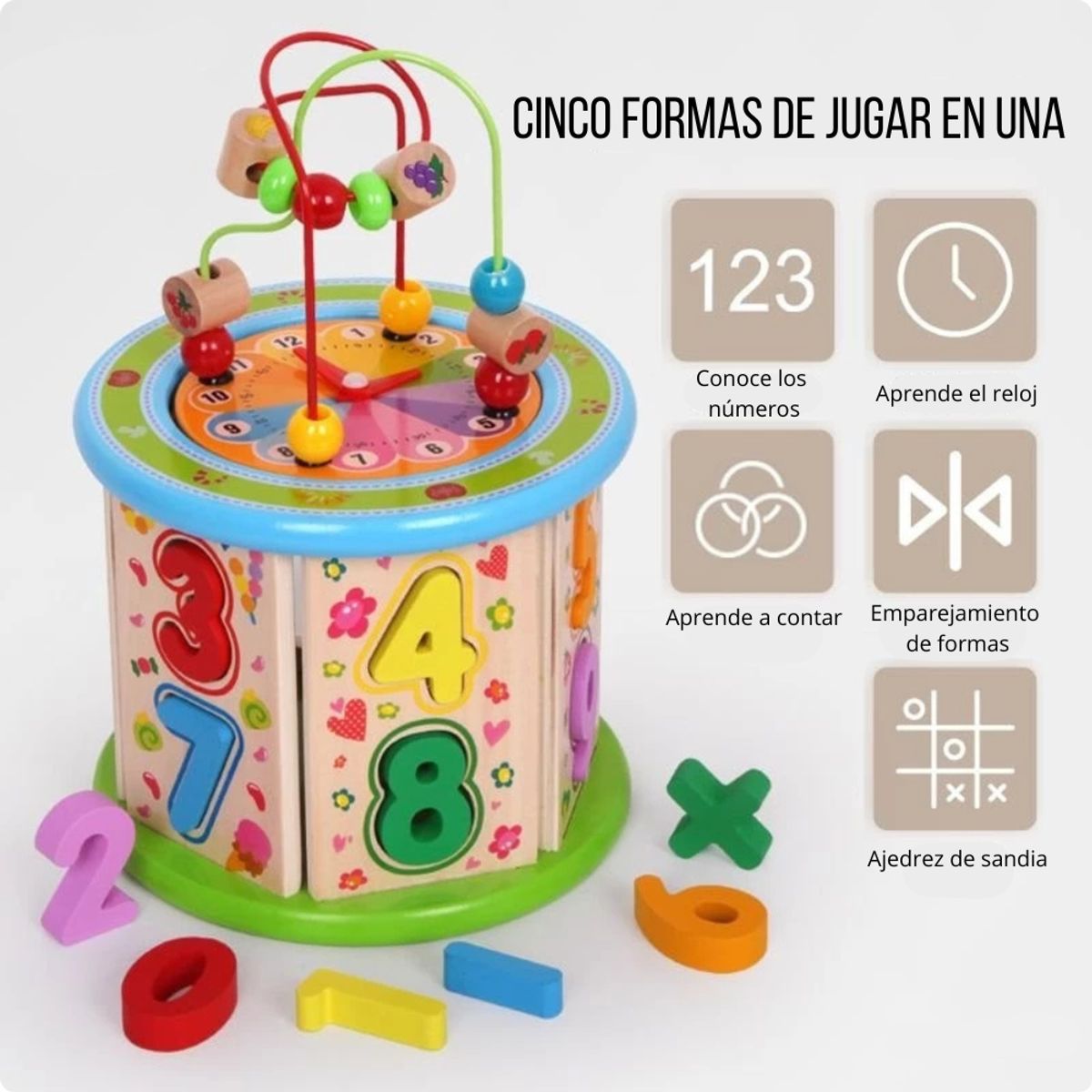 ABC - Centro de Actividades de Madera 2 en 1 – Laberinto y Números