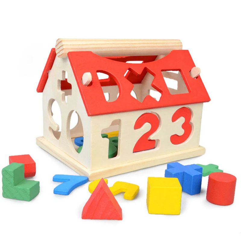 ABC - Casita Clasificadora de Figuras y Números Madera Educativo