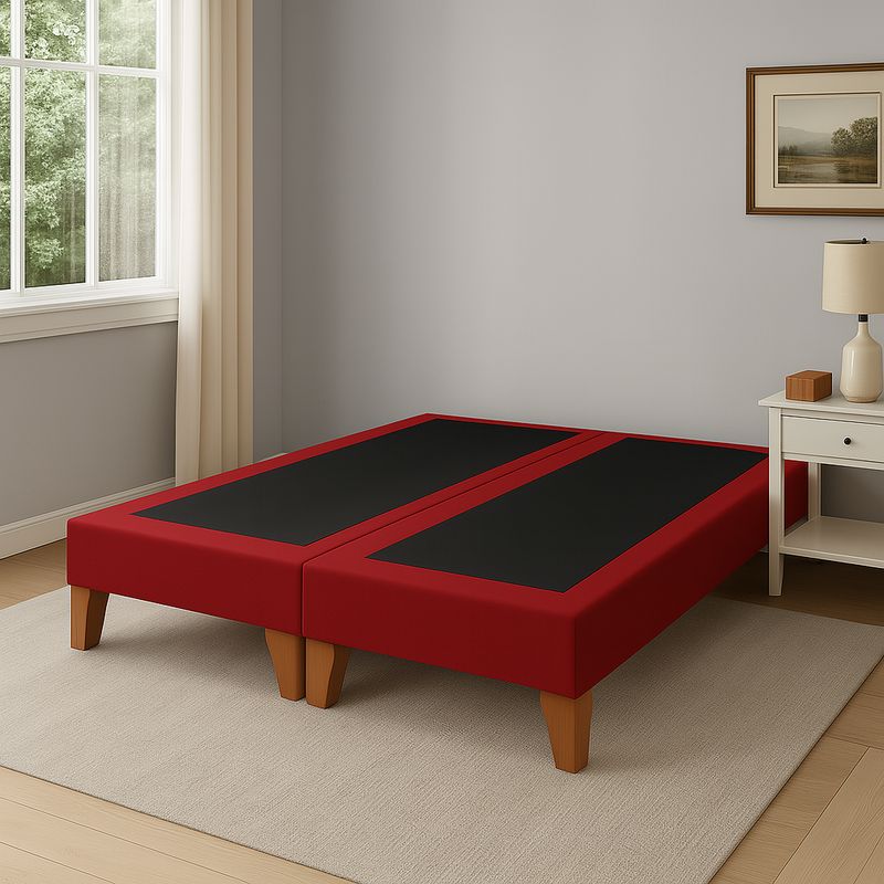 GENERICO - Base De Cama 2 Plazas Rojo