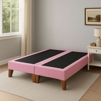 Base De Cama 2 Plazas Rosado