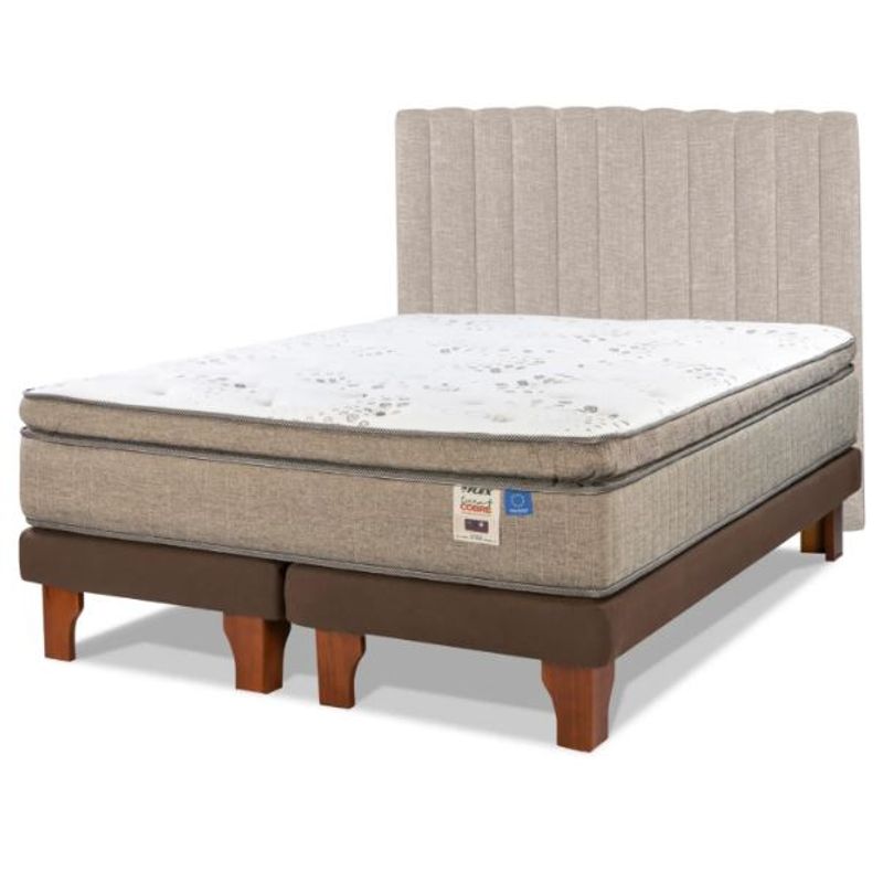 FLEX - Cama Europea Terra Cobre 2 Plazas + Respaldo Flex