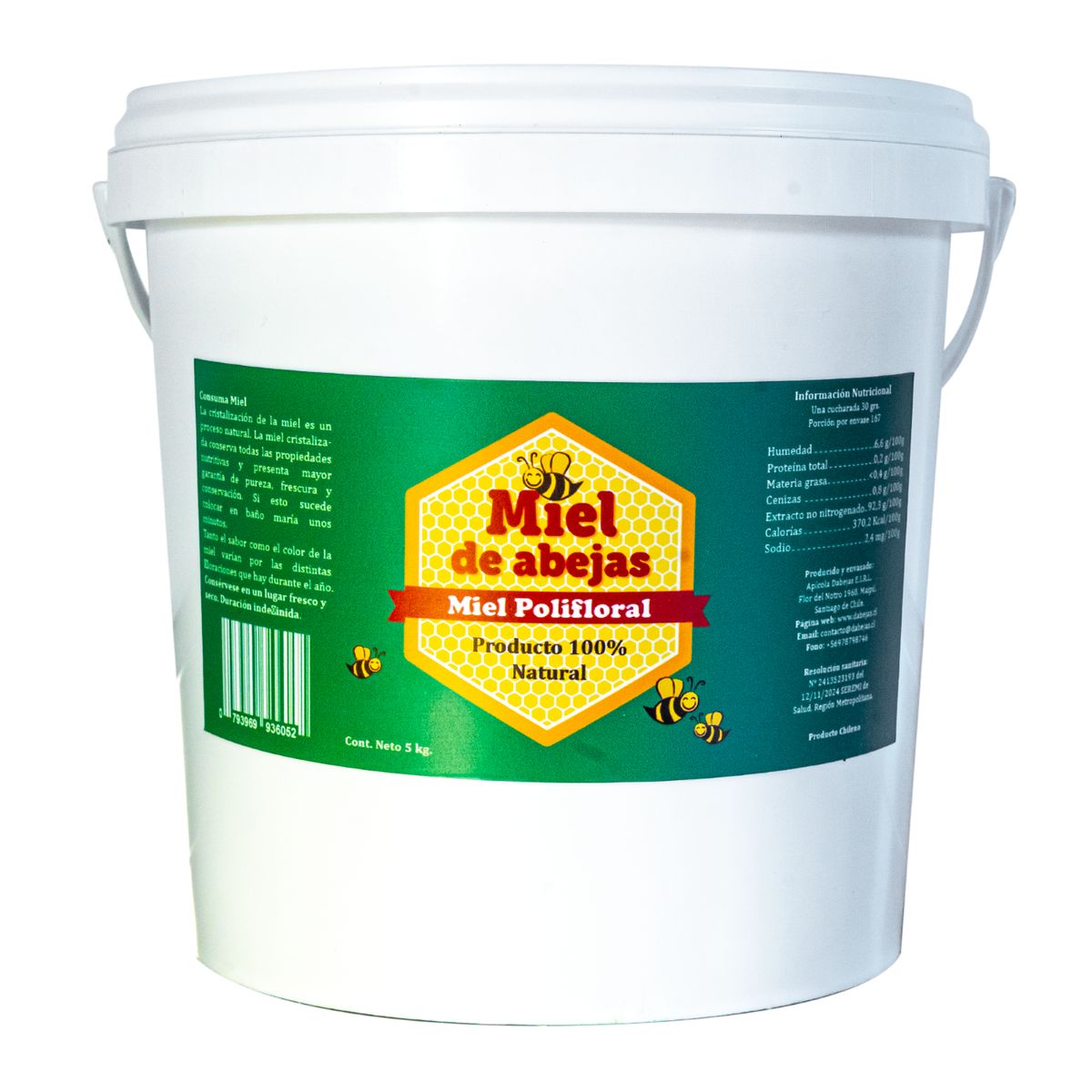 GENERICO - Miel Pura de Abejas Polifloral Balde 5 Kg.