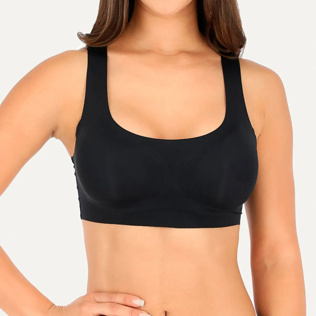 FLORES - Sostén Sin Demarcación Espalda Encaje Mujer Flores