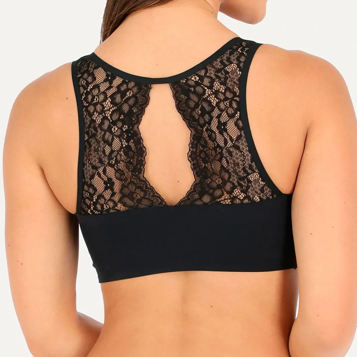 FLORES - Sostén Sin Demarcación Espalda Encaje Mujer Flores